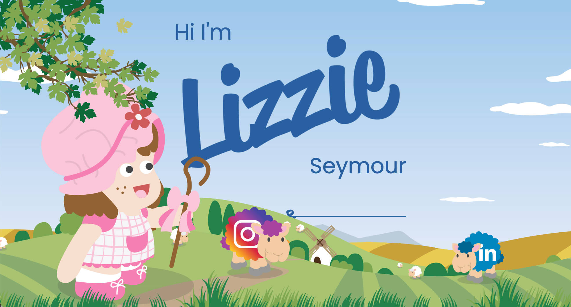 a screenshot of Lizzie's old portfolio with a farm design