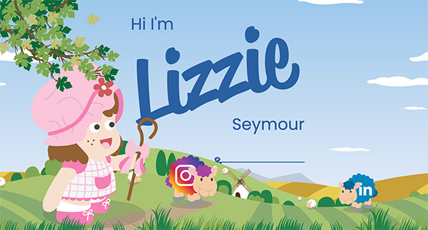 a screenshot of Lizzie's old portfolio with a farm design